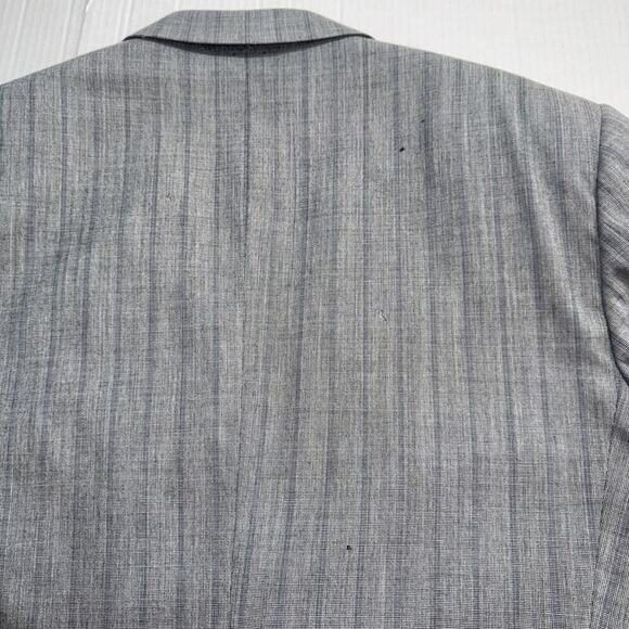 Mani By Giorgio Armani Blazer Gray Chevron Pattern Pure Virgin Wool 42L Italy - Picture 15 of 15